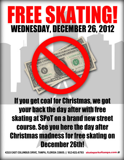 Free Skateboarding After Christmas at SPoT